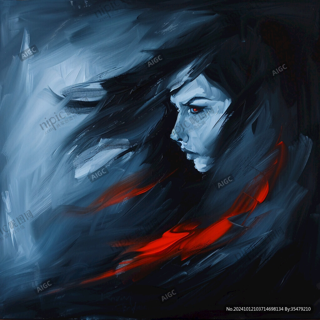 抽象油画女人