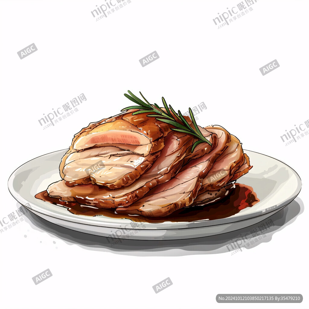 酱肘子插画