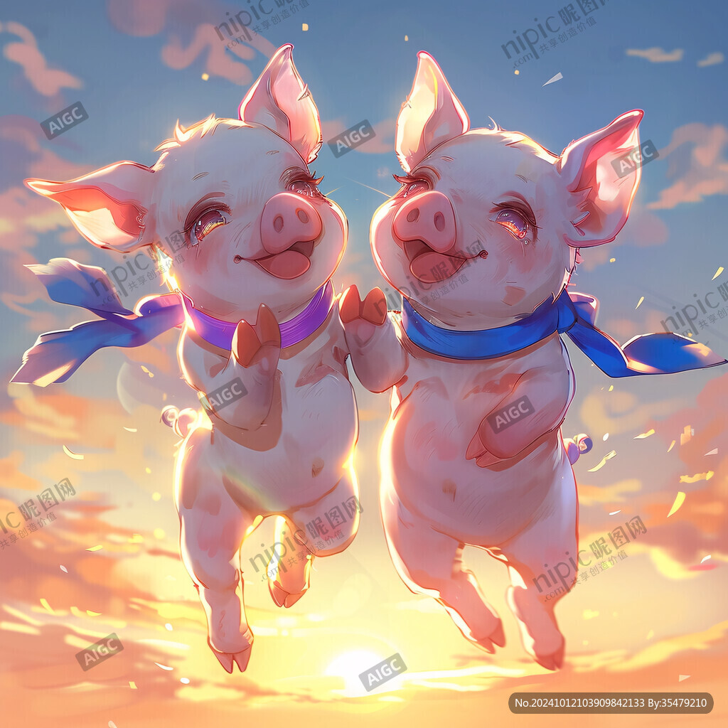 两只可爱小猪