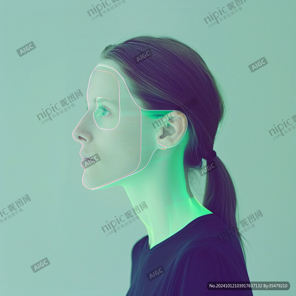 数字肖像插画