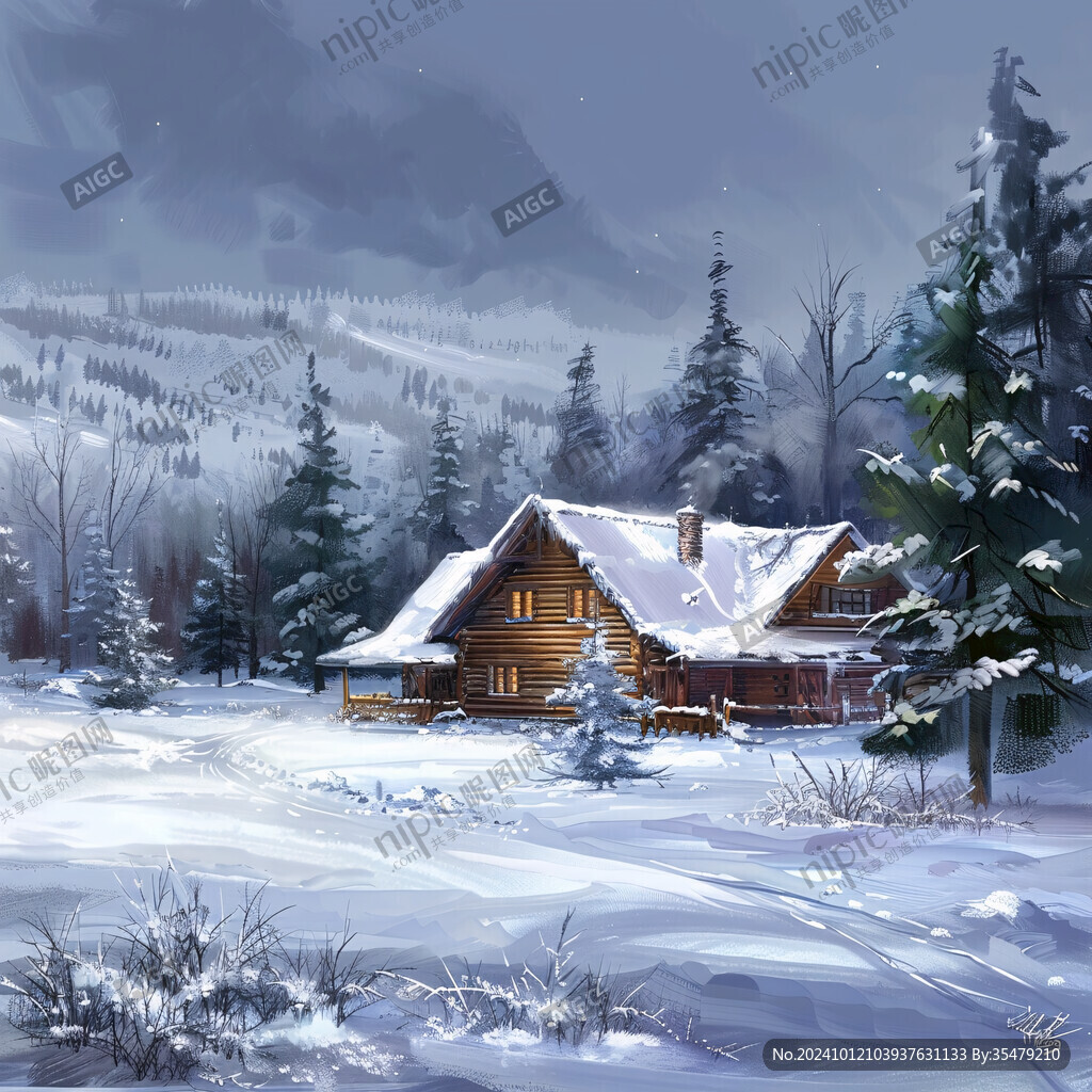 雪地插画雪景