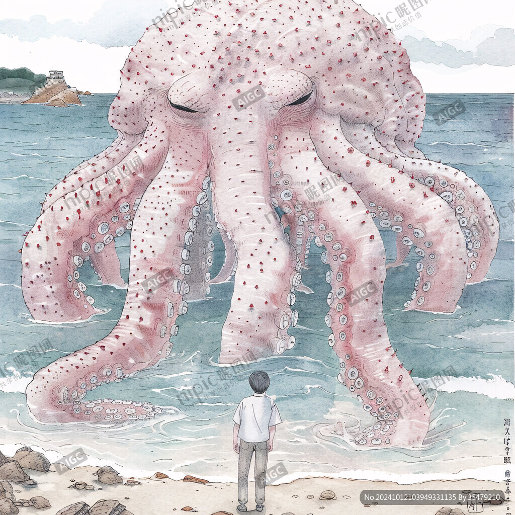 大章鱼立体画