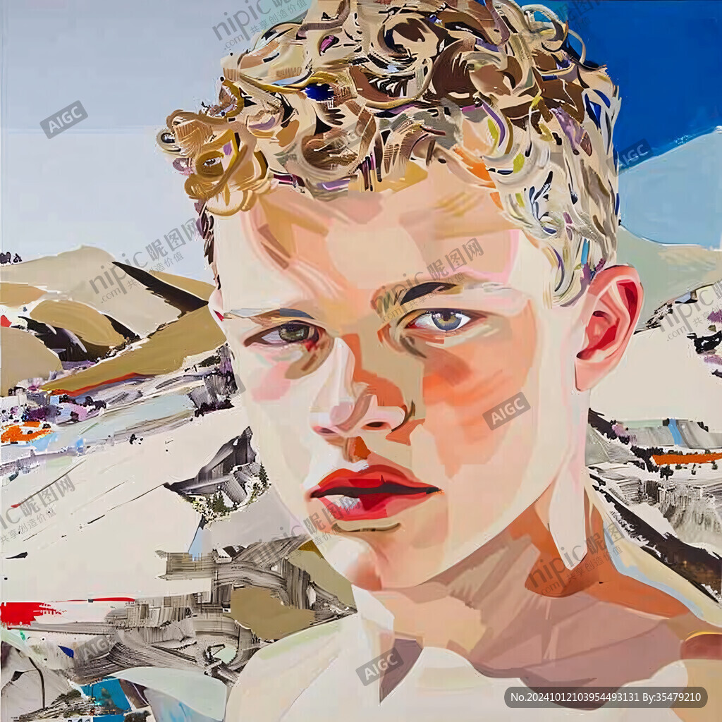 人脸色块拼接装饰画