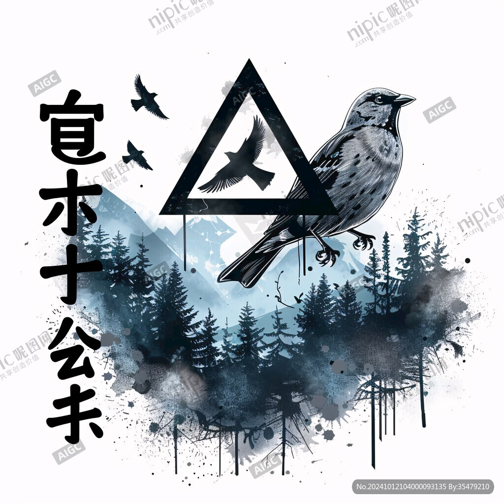 鸟语海报字