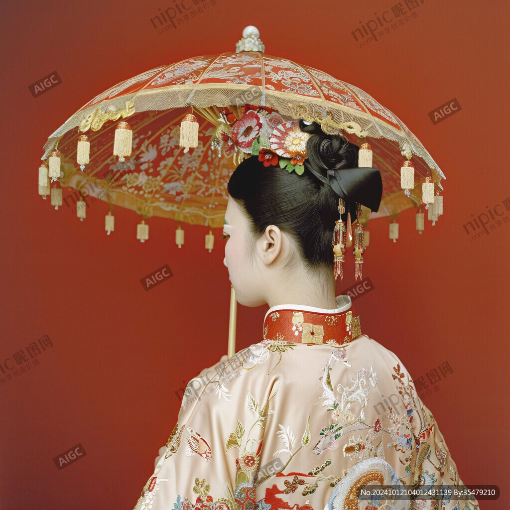 古代新娘帽子
