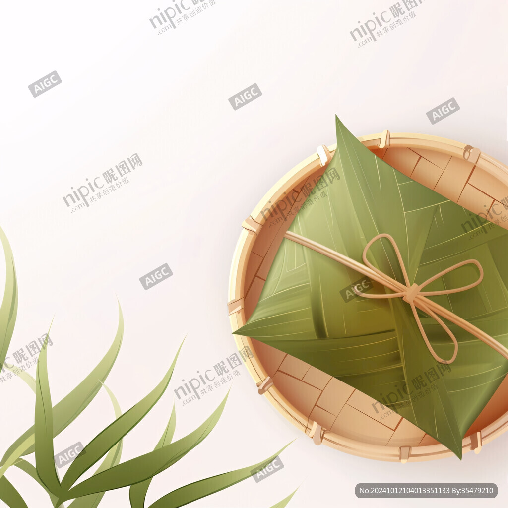 手绘竹子粽子