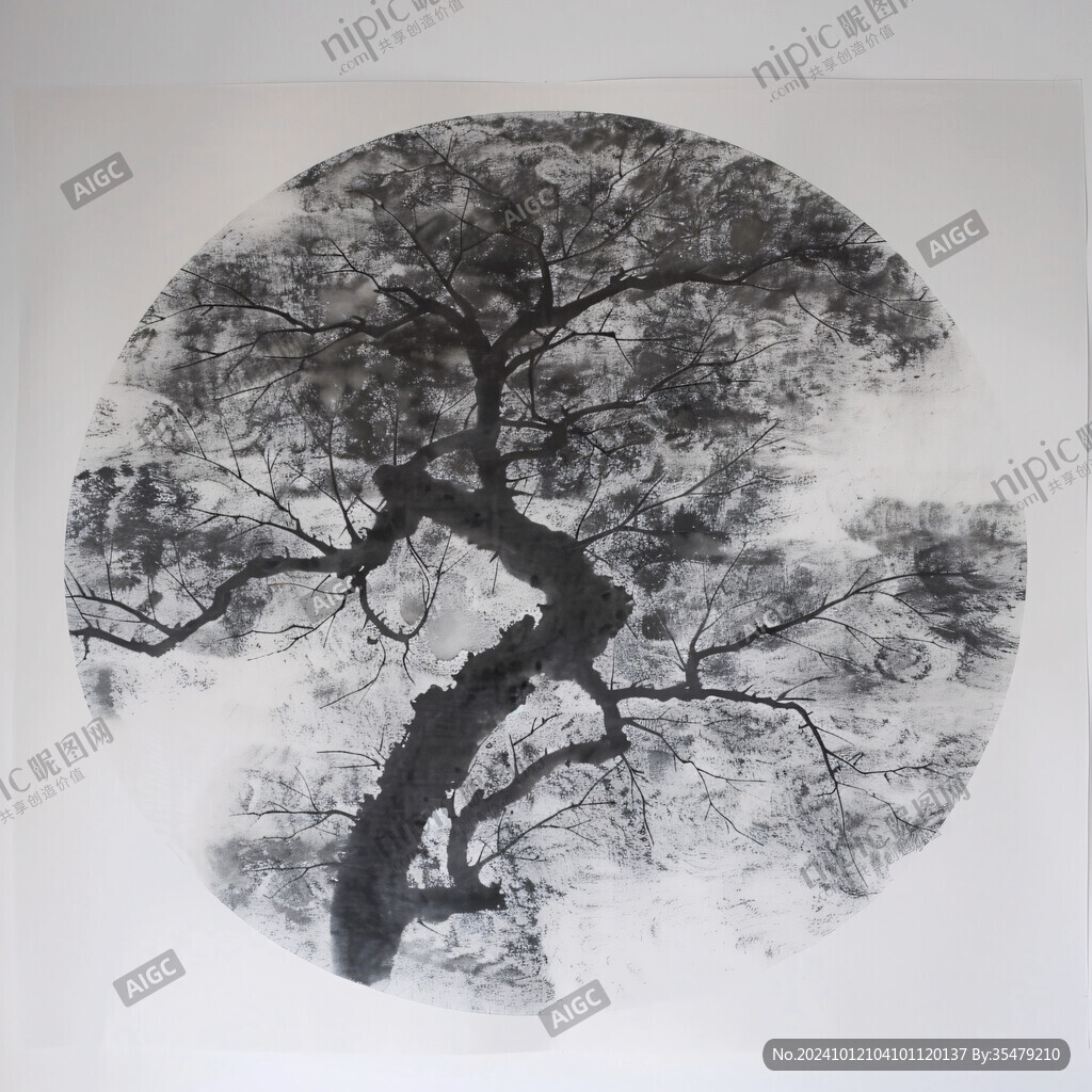 树轮水墨画
