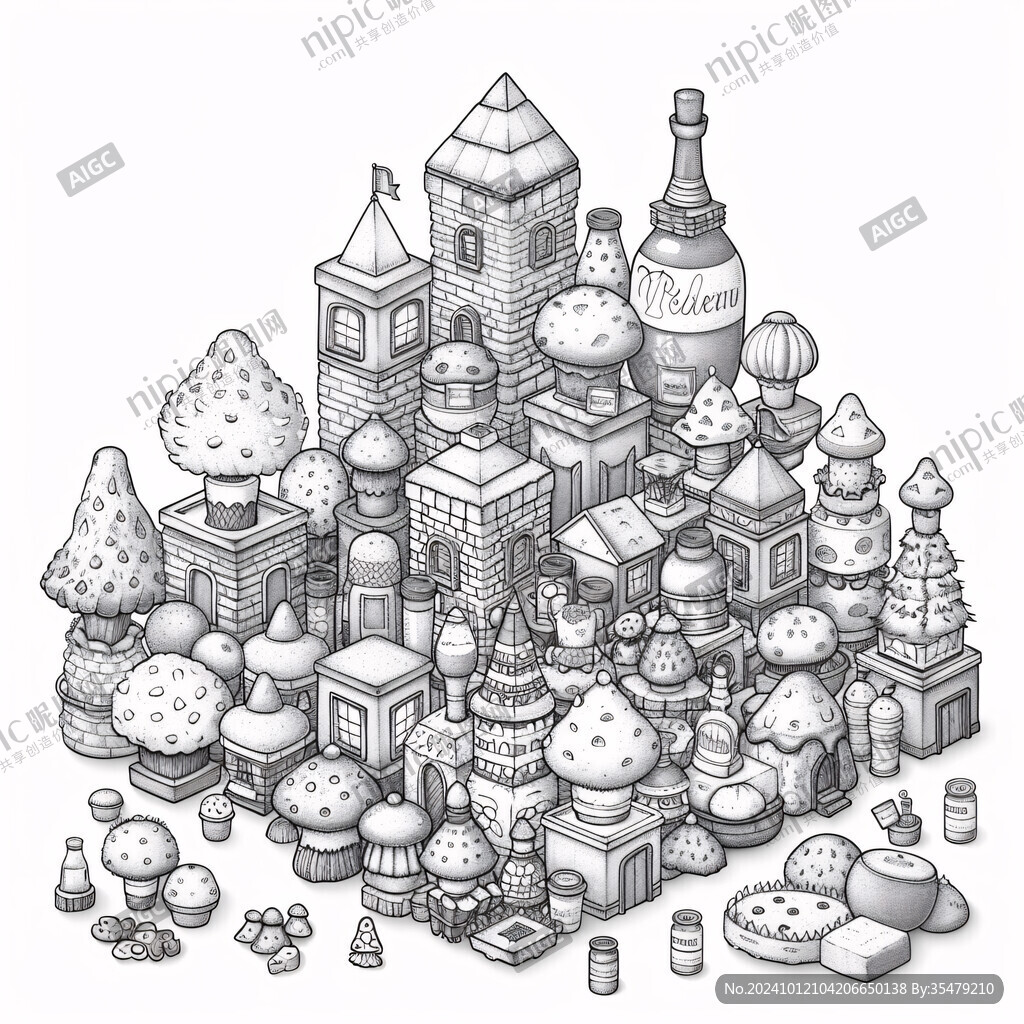 建筑群插画