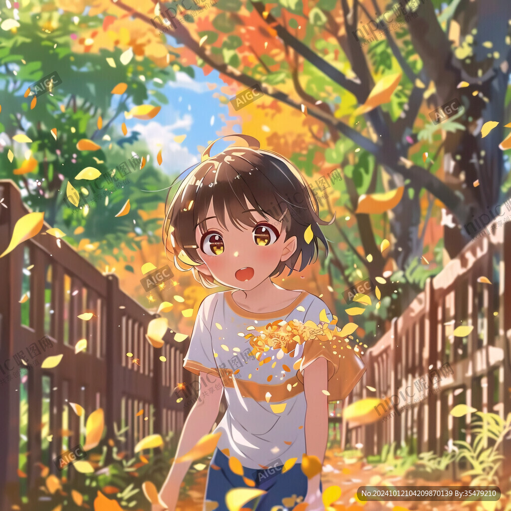 秋天治愈插画