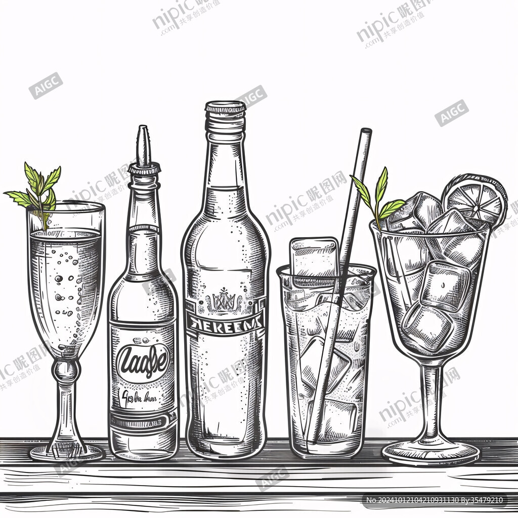 酒水饮料插画