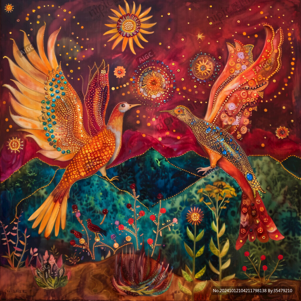鸟类大厅壁画