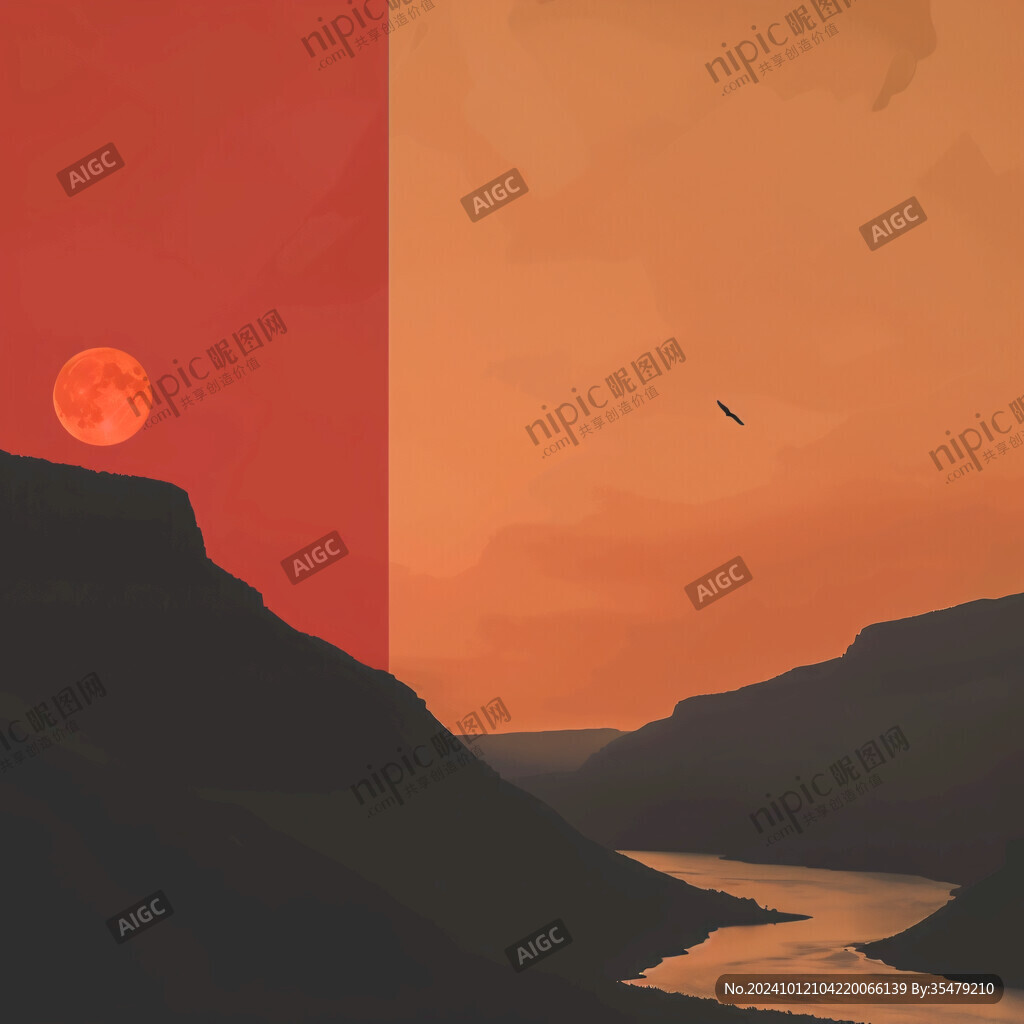 插画红日