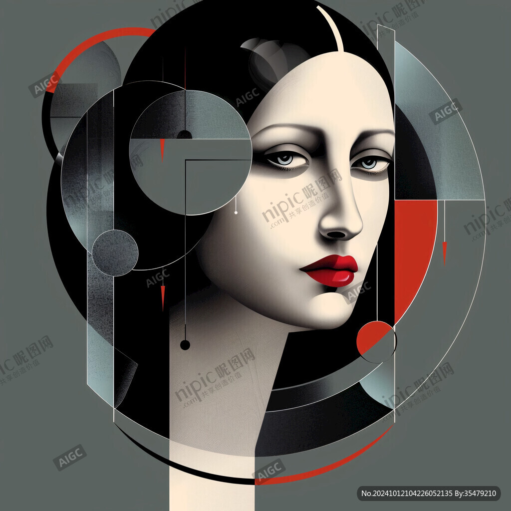数字美女插画