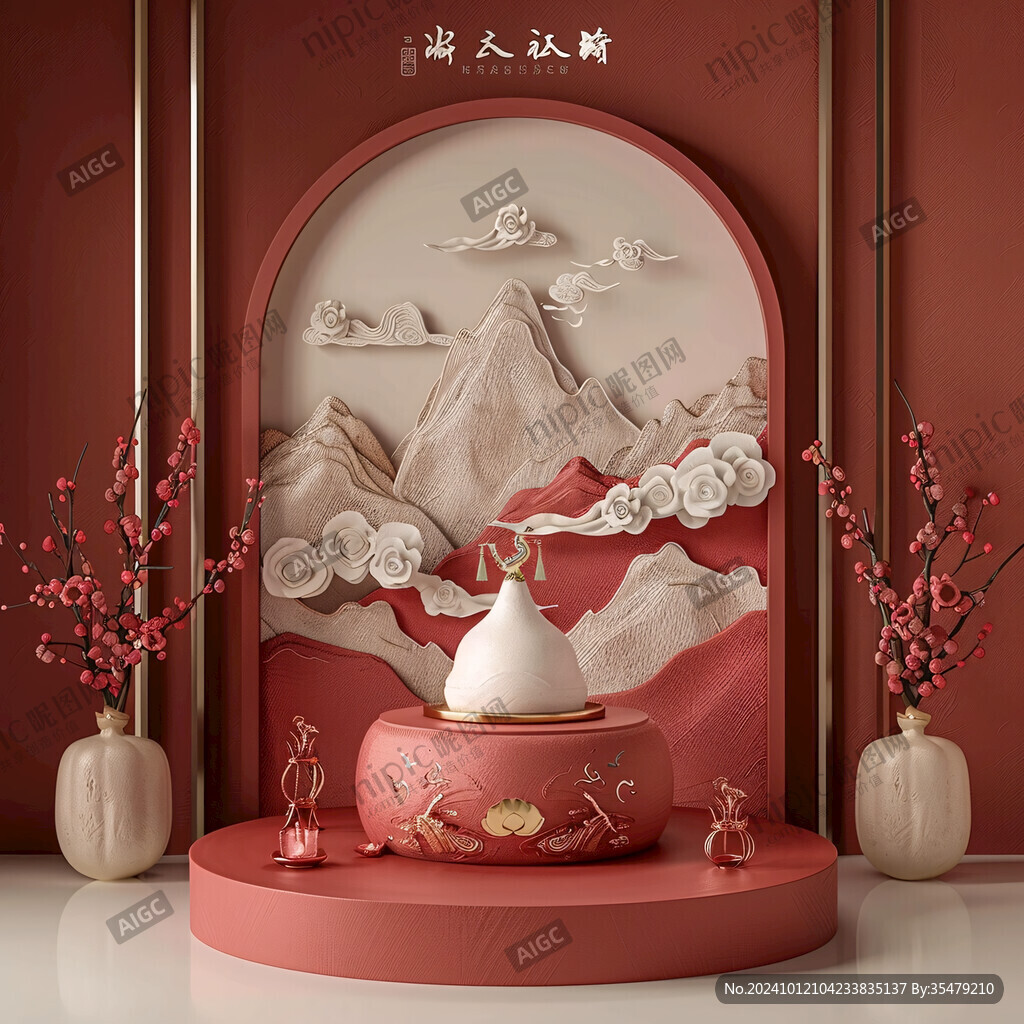 春节新年拍照堆头