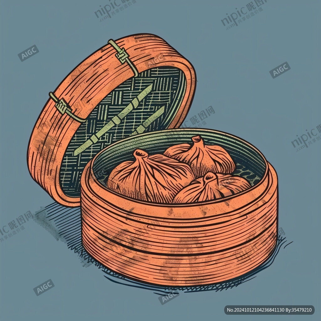 一笼包子手绘风格