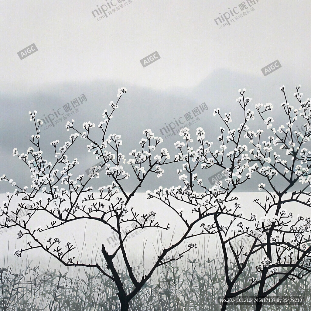 白梅装饰画