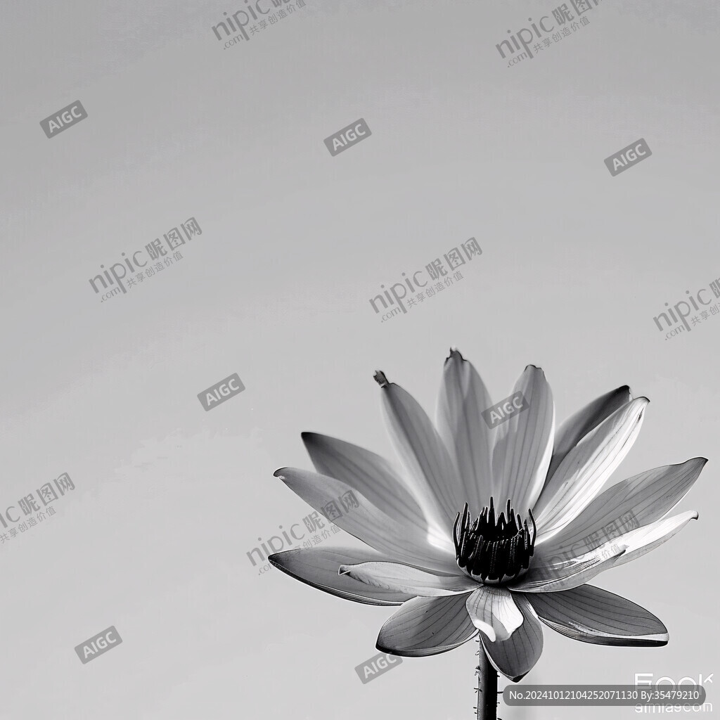 荷花极简意境海报