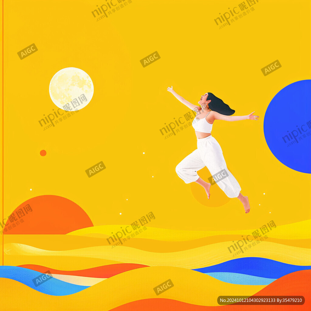 运动动感人物节日插画