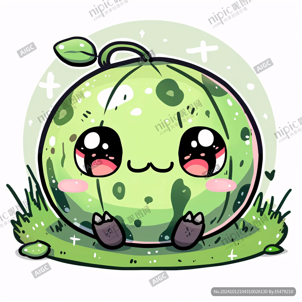 可爱青团插画