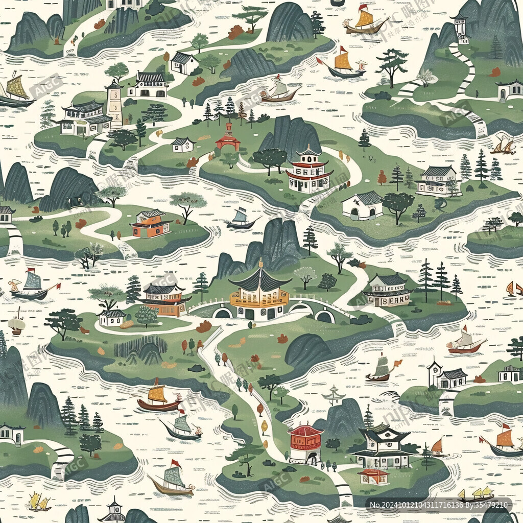 山水图案