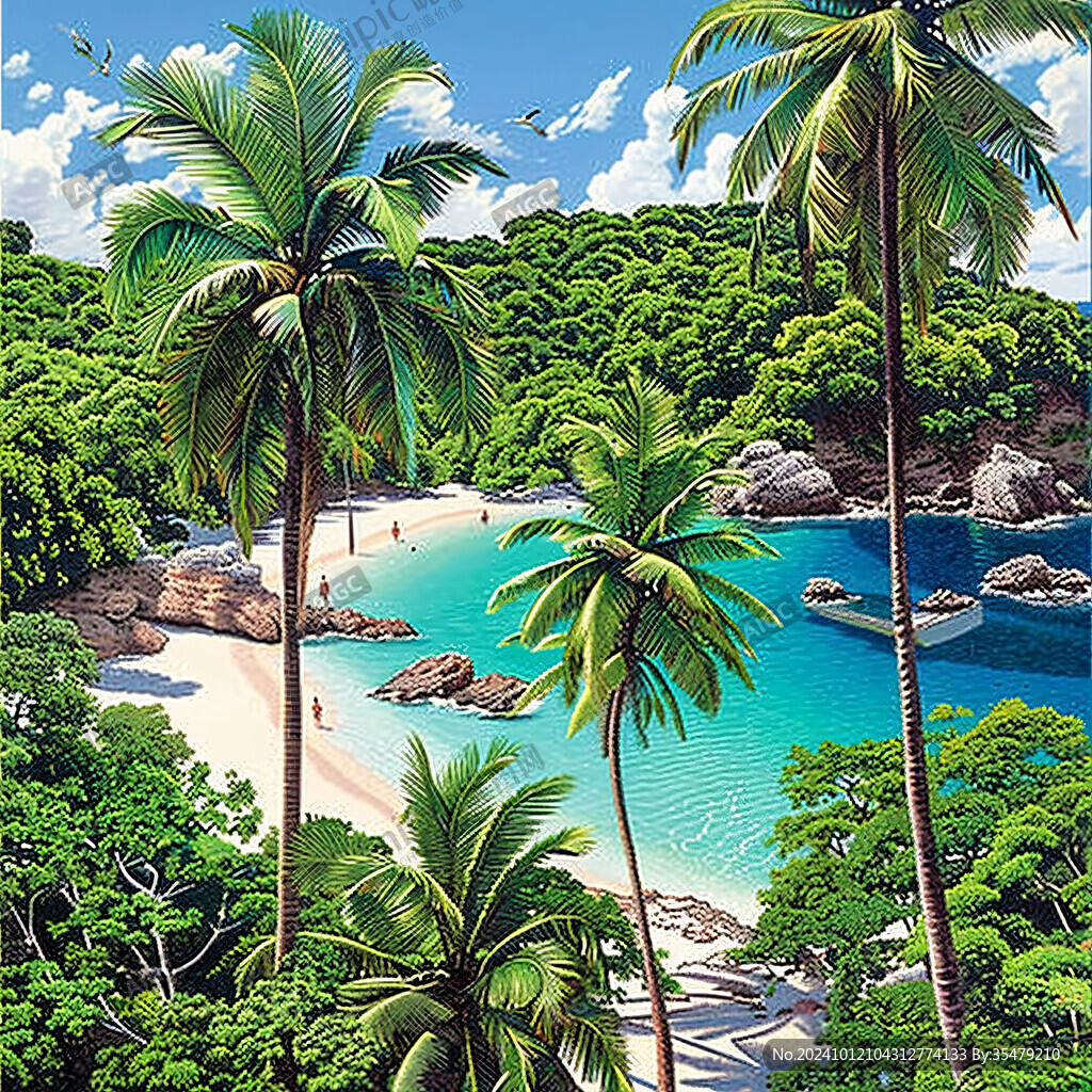 海滩风景画