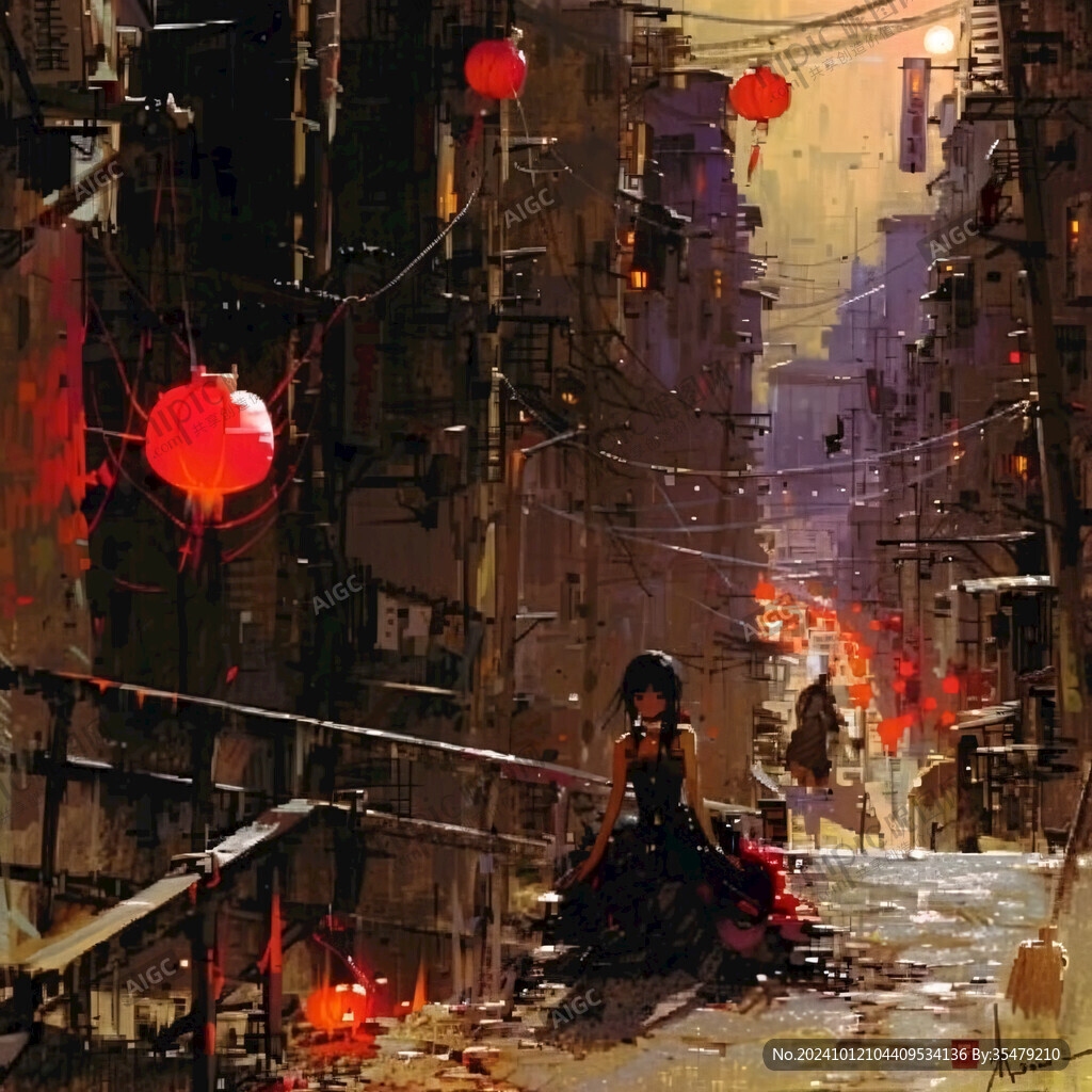 场景赛博插画