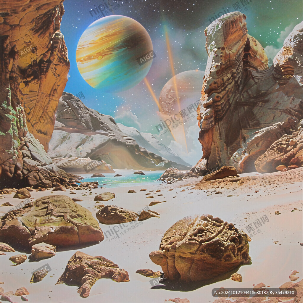 外星球幻想场景插画