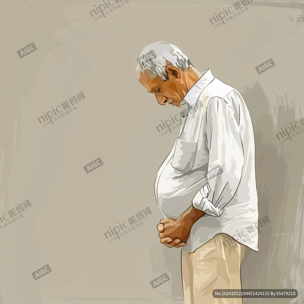 鼠绘插画老人