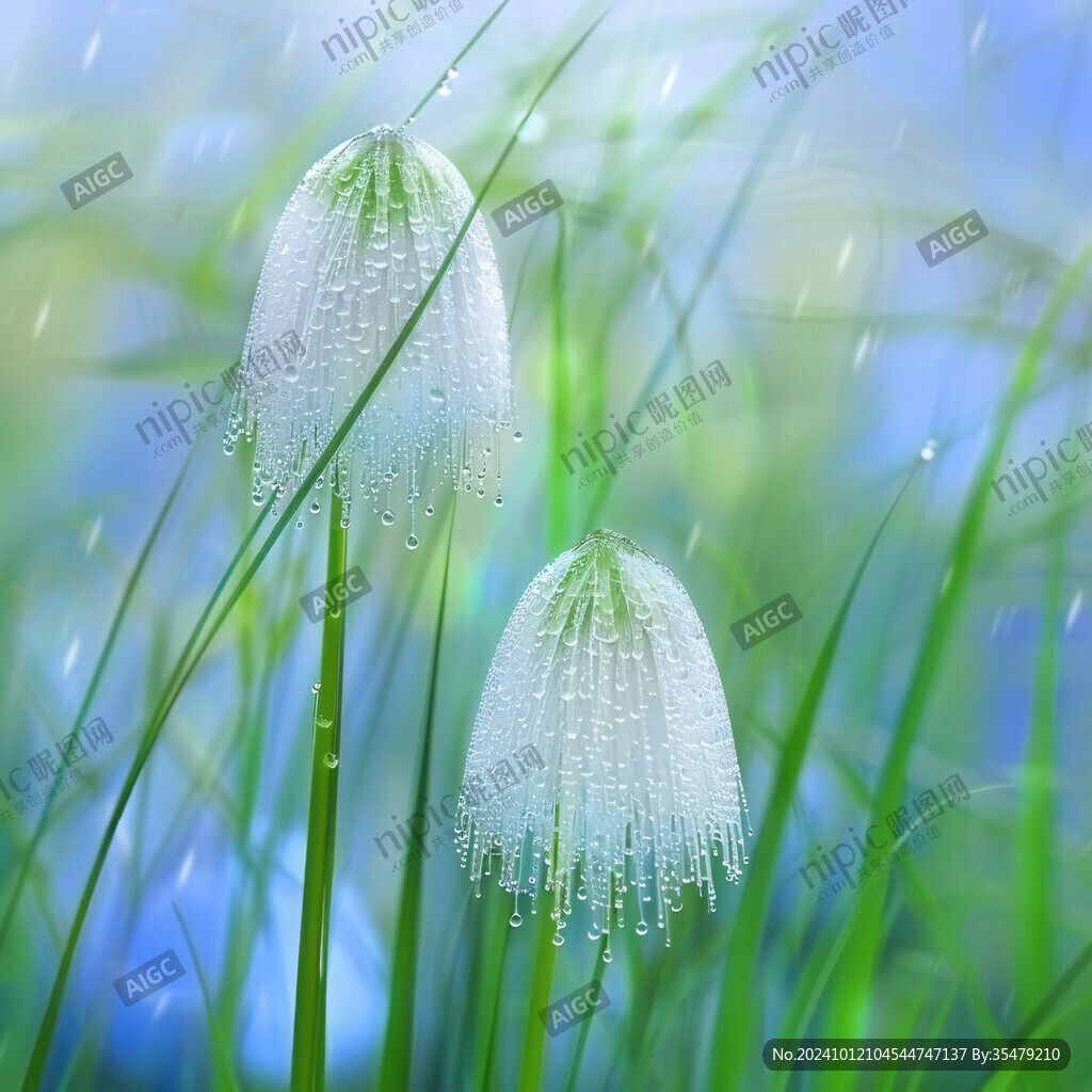 露珠背景素材水生植物