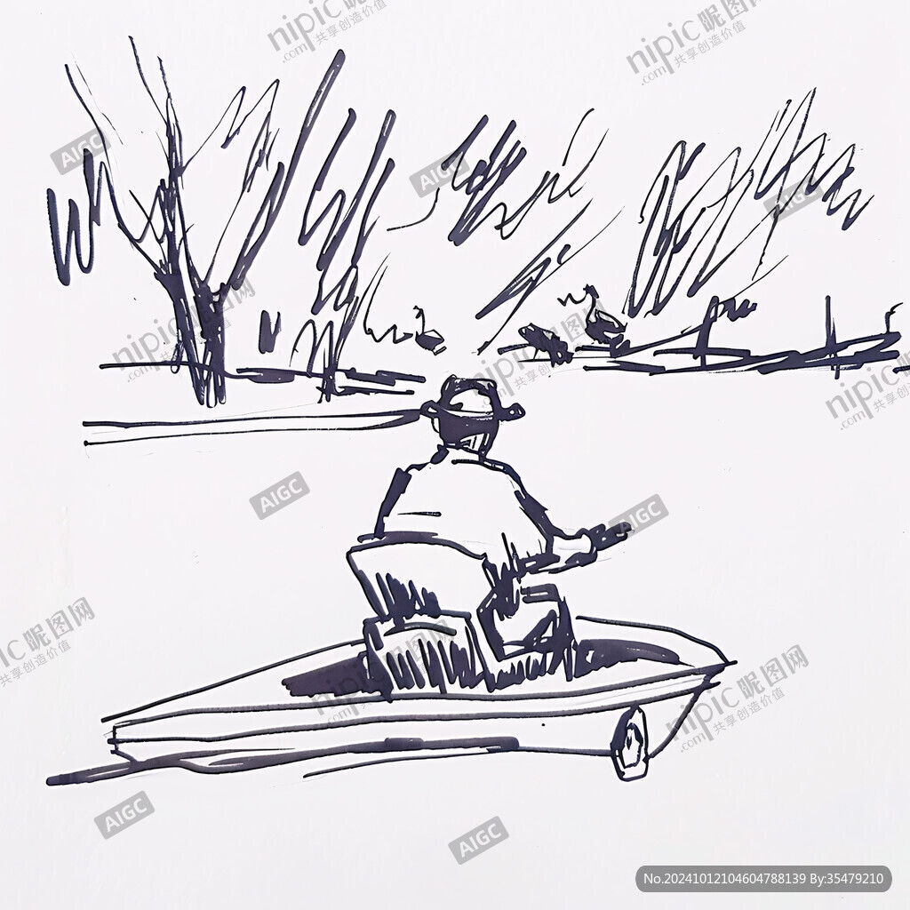 划船简笔画