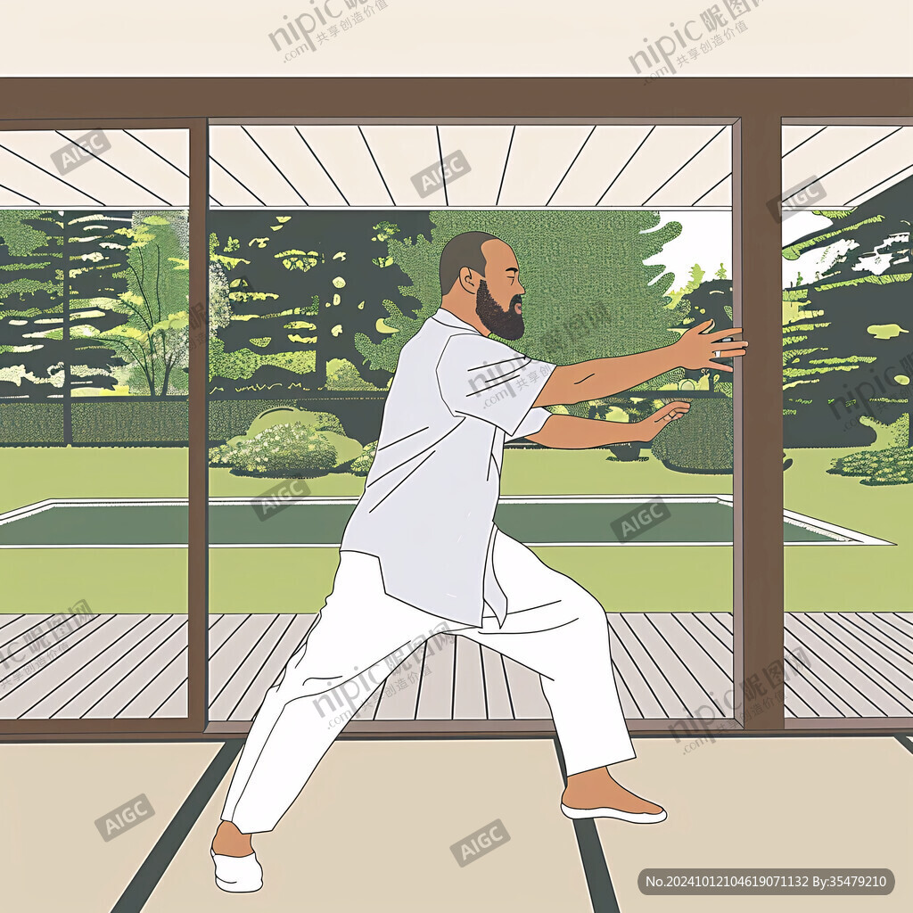 太极拳插画人物