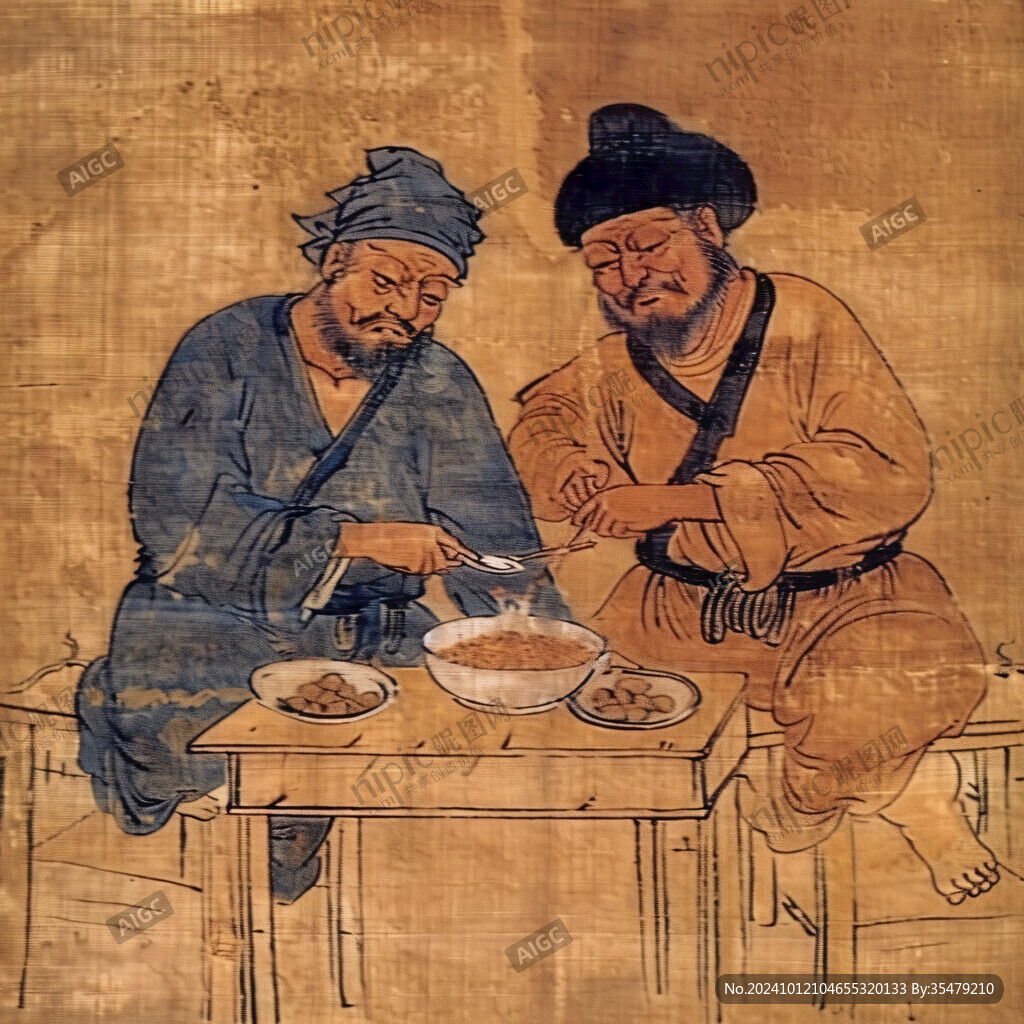 古代吃面图