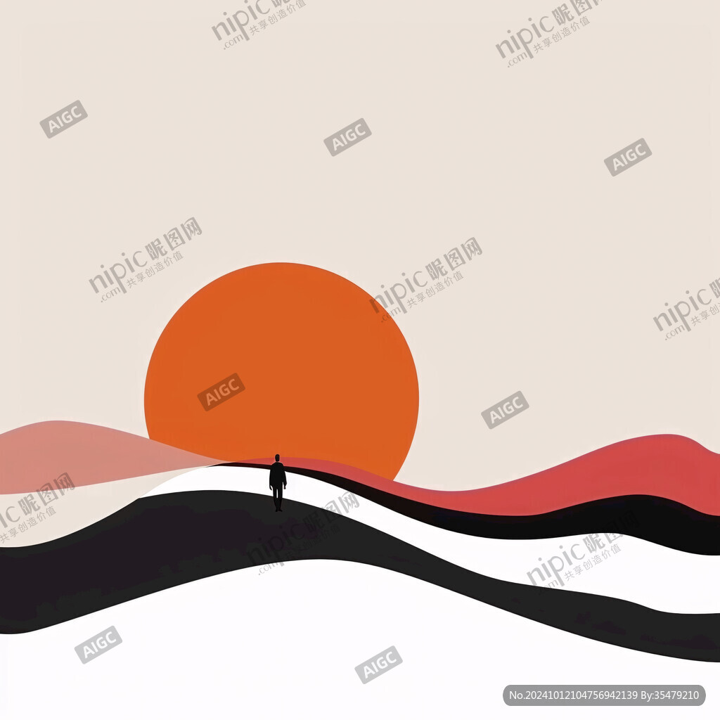 旭日东升插画