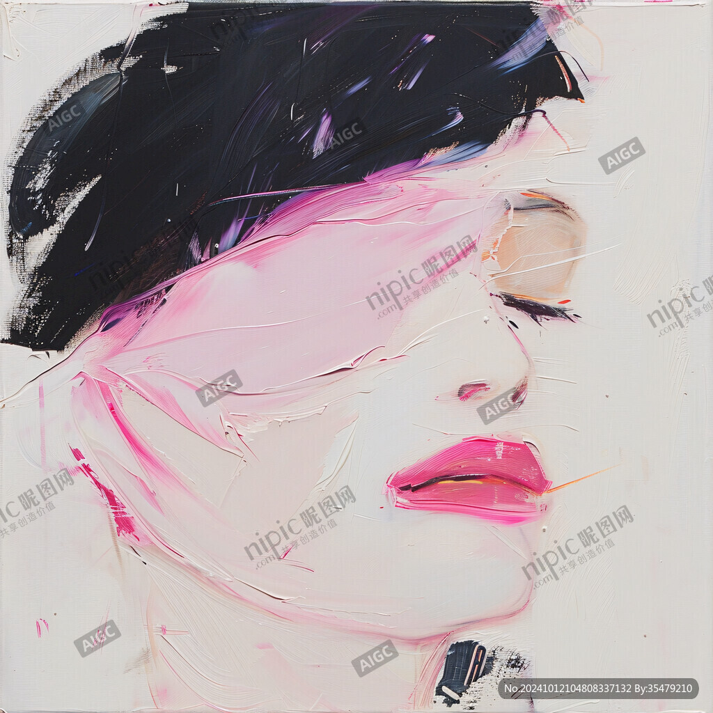人脸色块拼接装饰画