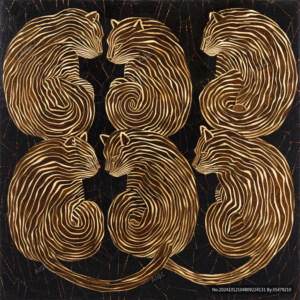 4d金色线条艺术