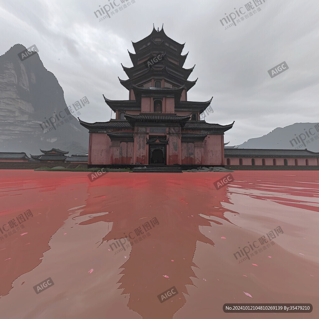 黄河上中游建筑插画