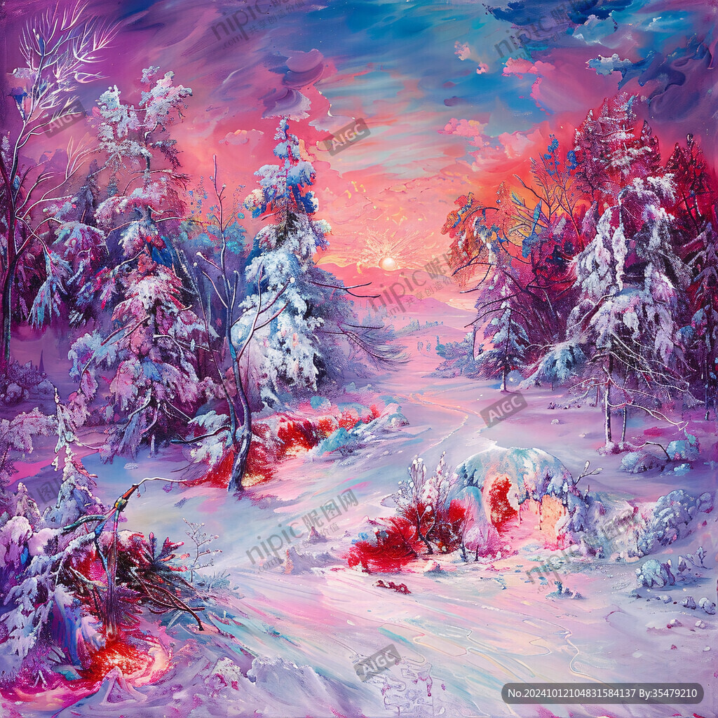 冰雪世界立体画