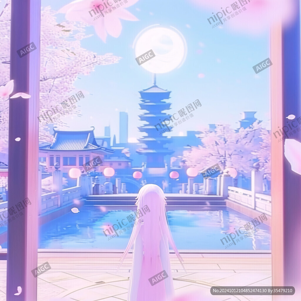 赏樱楼插画
