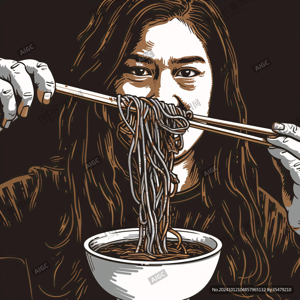 拽面海报插画