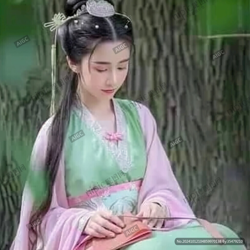 古装绿色女子