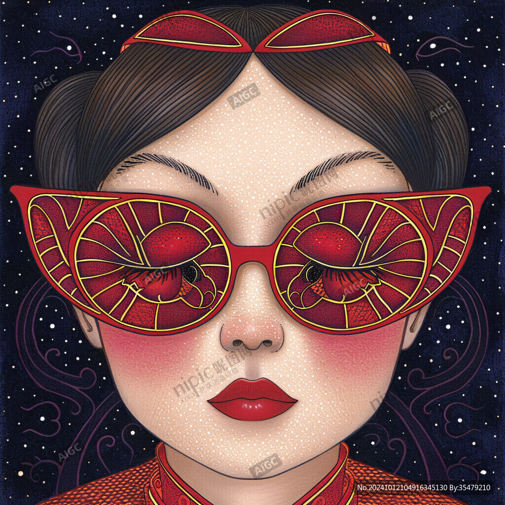 墨镜人物插画