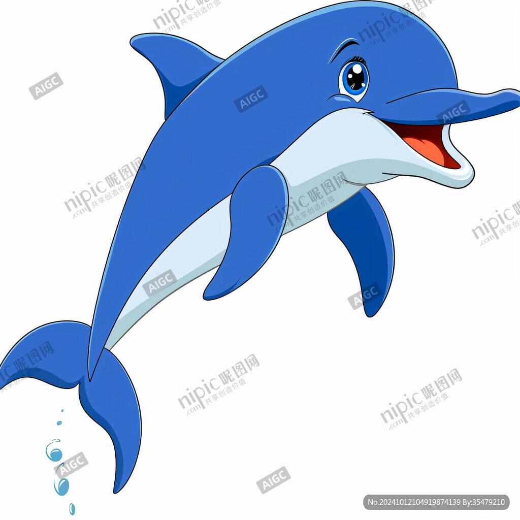 卡通可爱小海豚