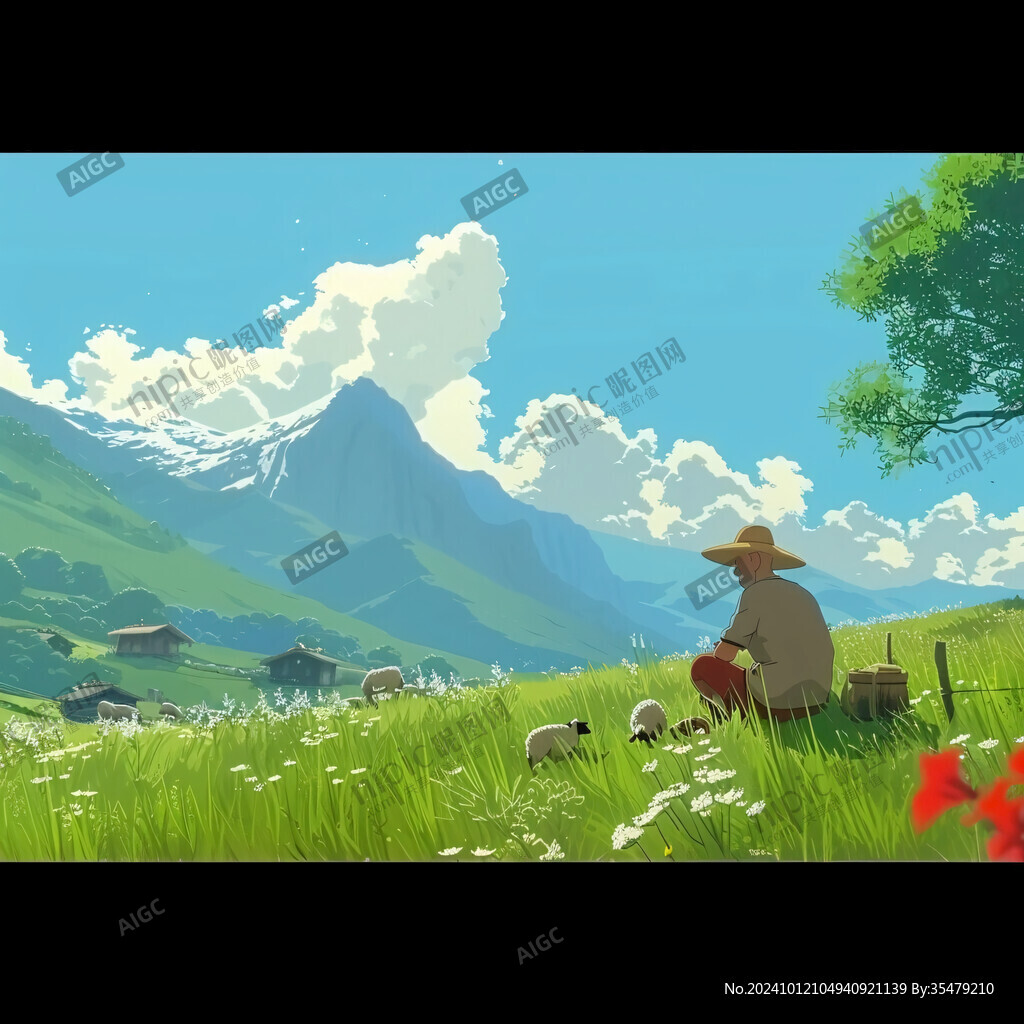 农村风景插画