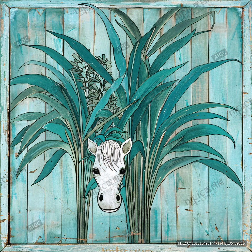 植物美女手绘装饰画