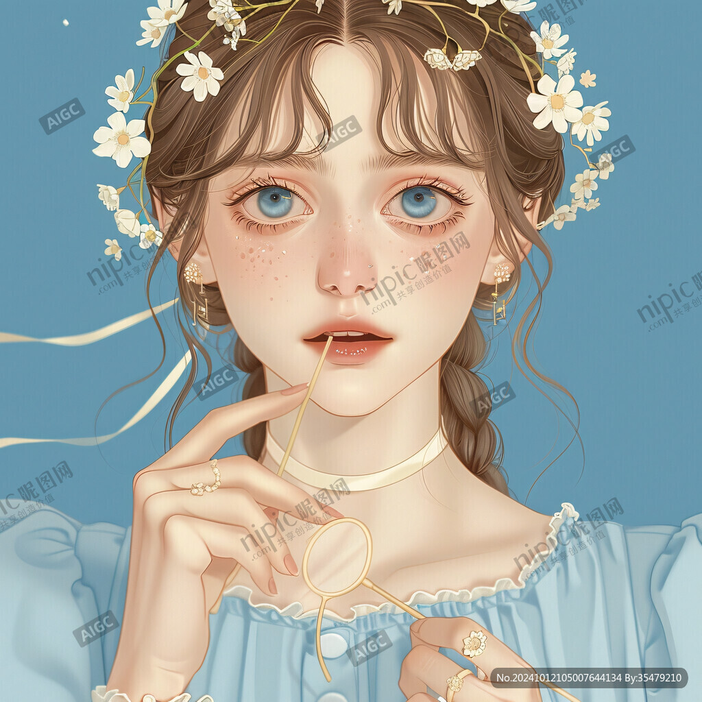 整容整形花季少女插画