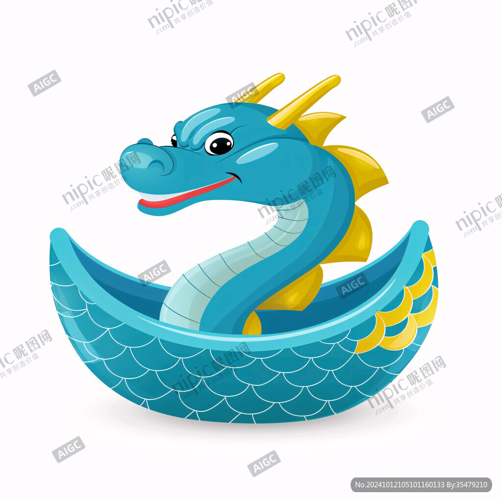 蜿龙扁平卡通插画