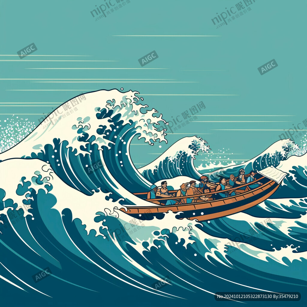 乘风破浪包装插画