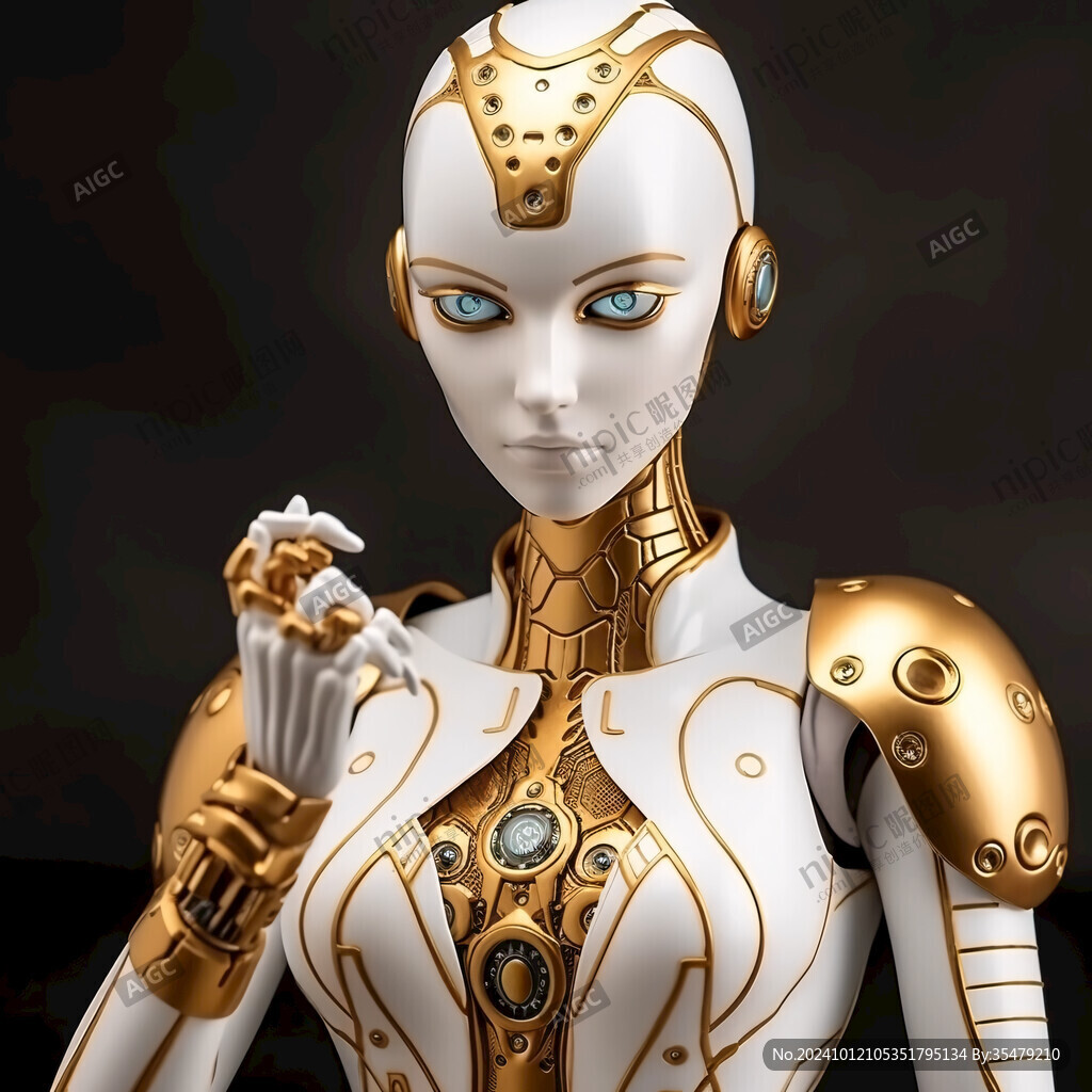 女机器人手绘