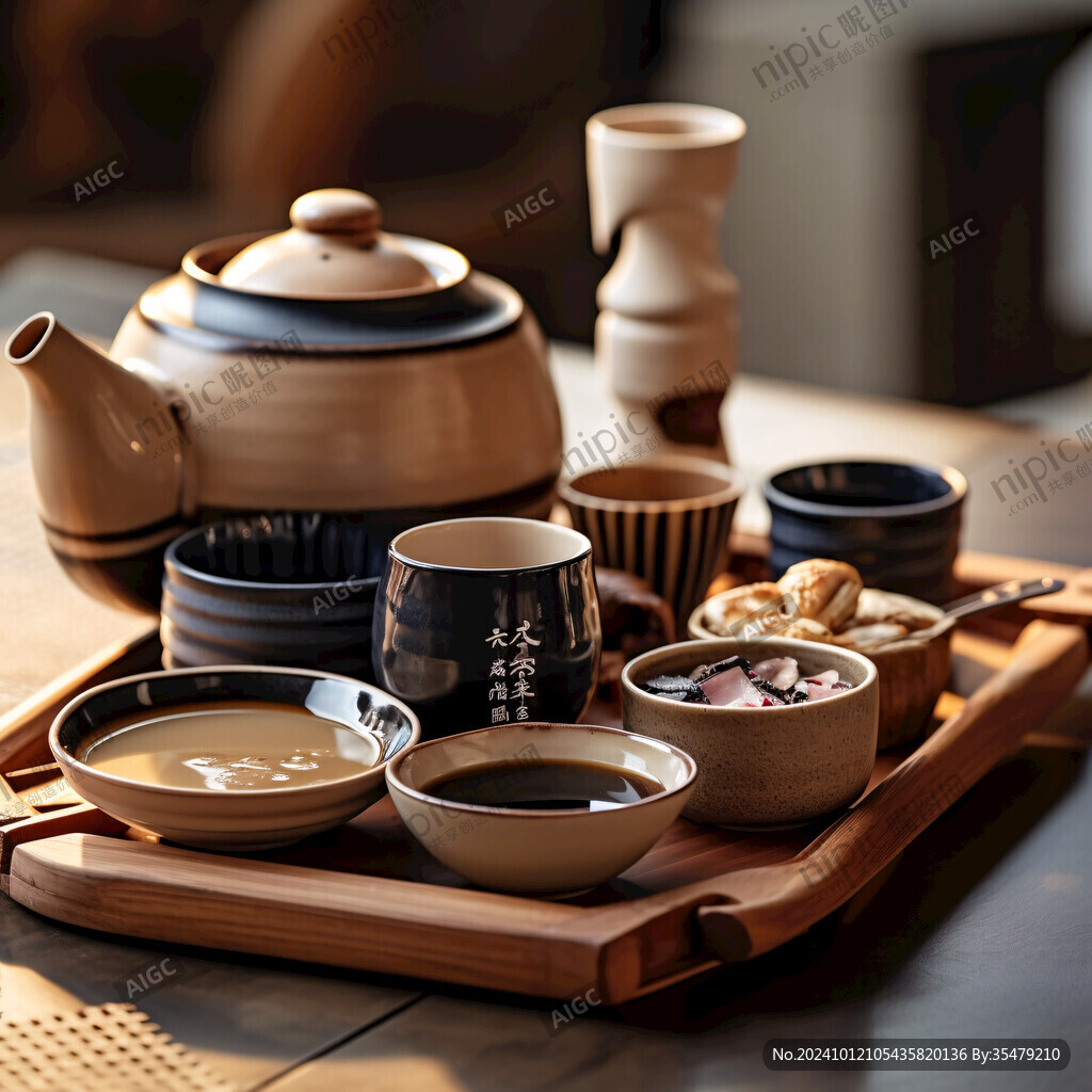 日式现代陶瓷餐具茶具