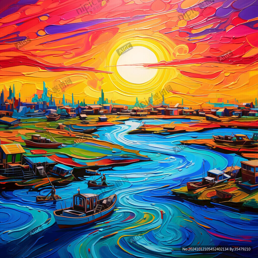 三洋湿地国潮插画